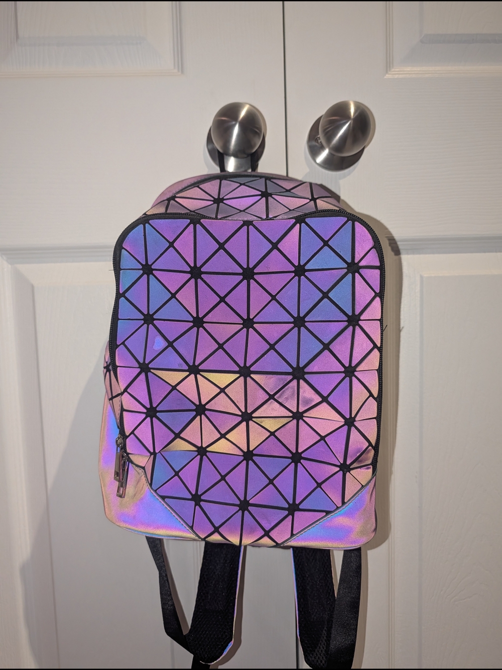 Holographic Geometric Mini Backpack